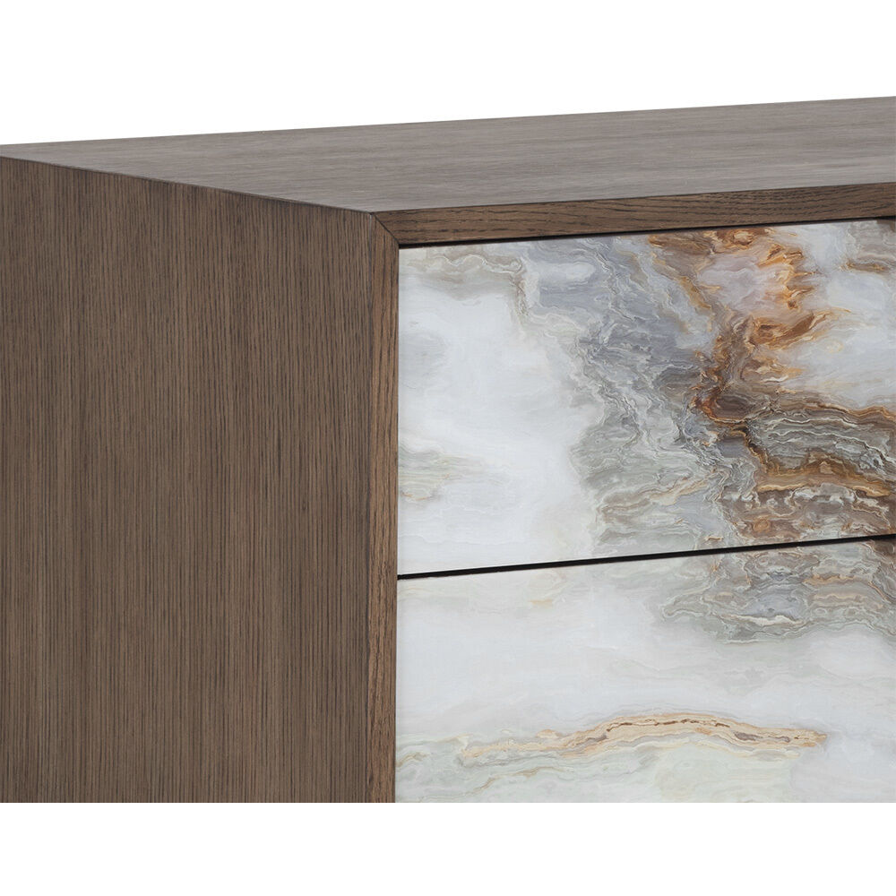 Fuentes 32 X 28 inch Brown / Brass Night Stand